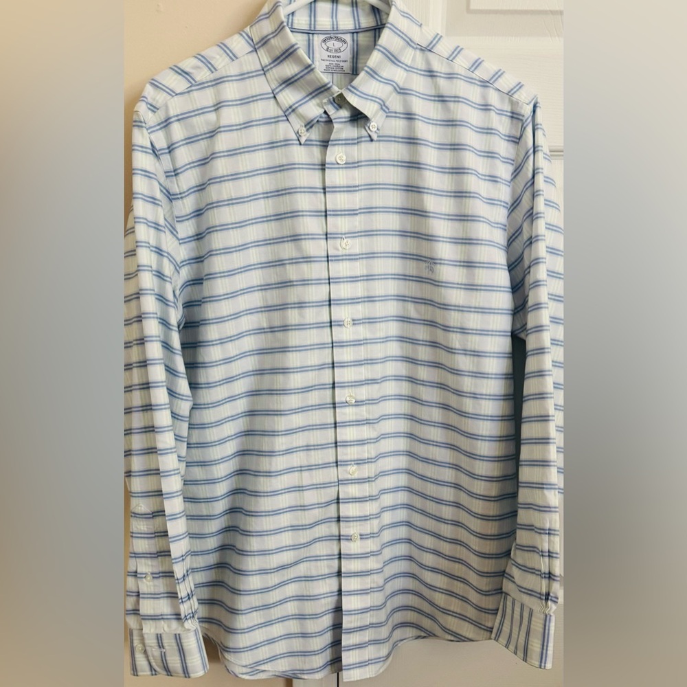 Brooks Brothers 100% American Supima Cotton Multicolored‎ Men’s L Long Sleeve